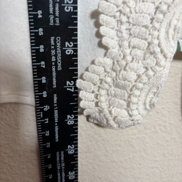 Daniel Rainn Blouse Women's Small Lace Floral Short Sleeve Artsy Boho Shirt - Picture 5 of 8